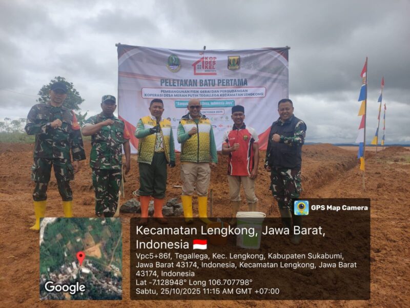DANDIM 0622/KAB. SUKABUMI BERSAMA UNSUR FORKOPIMDA TINJAU LOKASI KDKMP DI DESA TEGALEGA 4
