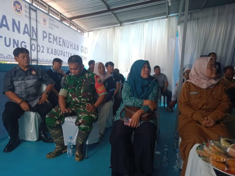 Babinsa Koramil 2208/Nyalindung Hadiri Launching MBG di Desa Caringin 2