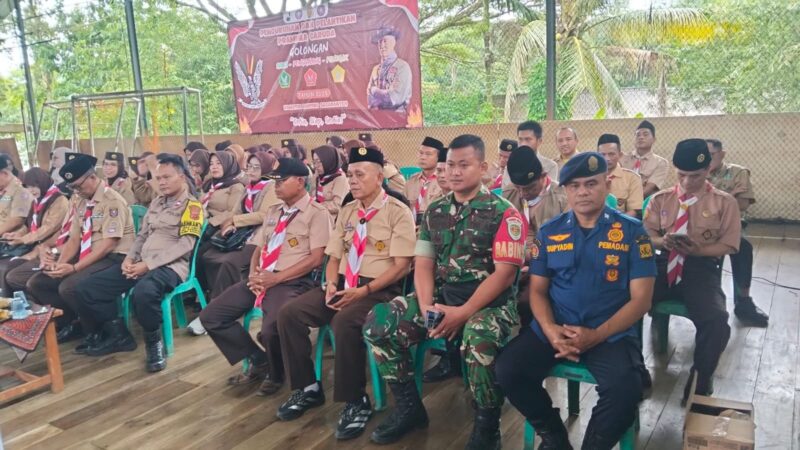 Babinsa Koramil 2211/Sagaranten Dampingi Pengukuhan dan Pelantikan Pramuka Garuda 2025