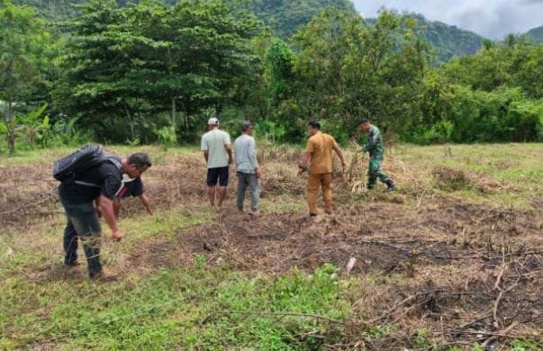 Babinsa Laksanakan Bakti Pembersihan Lahan KDKMP 8