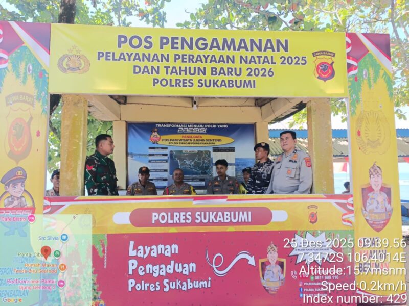 Babinsa Koramil 2214/Surade Laksanakan Pengamanan Nataru di Ujung Genteng 2