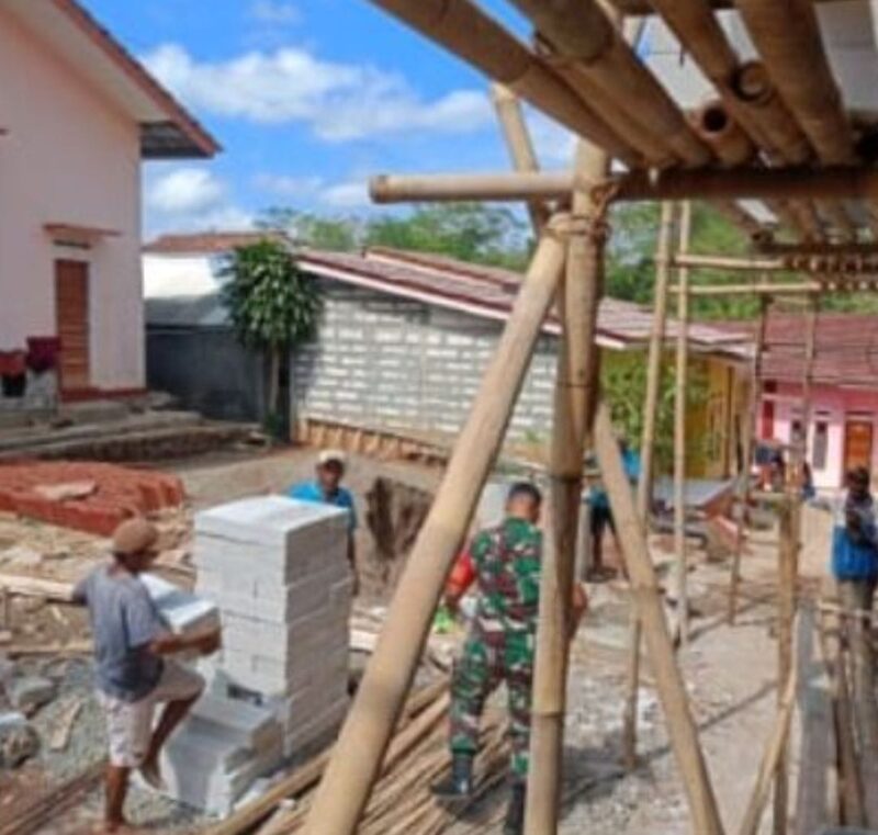 Babinsa Koramil 2211/Sagaranten Laksanakan Karya Bakti Pembangunan Masjid Jami di Bojongtugu 1
