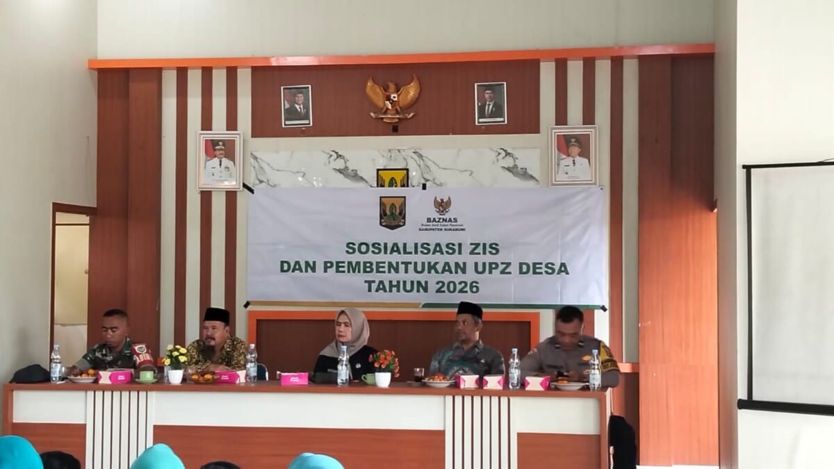 BABINSA KORAMIL 2213/JAMPANGKULON HADIRI SOSIALISASI ZIS DAN PEMBENTUKAN DESA DI KECAMATAN KALIBUNDER