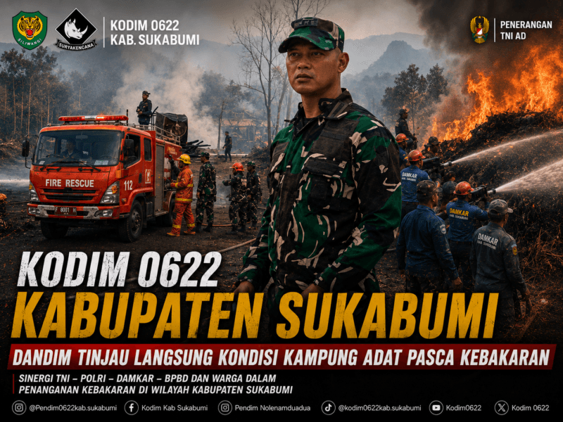 Respons Cepat Kebakaran Kampung Adat Cisolok, Dandim 0622/Kab. Sukabumi Pastikan Keselamatan 420 Warga Terdampak<br> 4