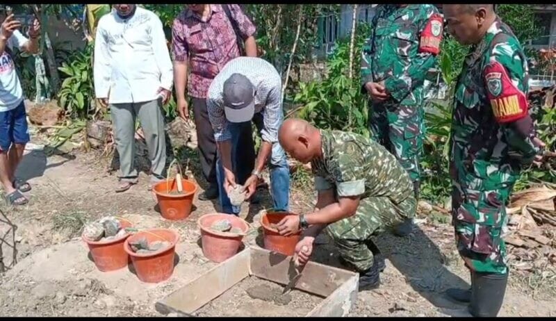 Dandim 0622/Kab Sukabumi Laksanakan Peletakan Batu Pertama Pembangunan Jembatan Gantung Perintis Di Desa Nangela 1