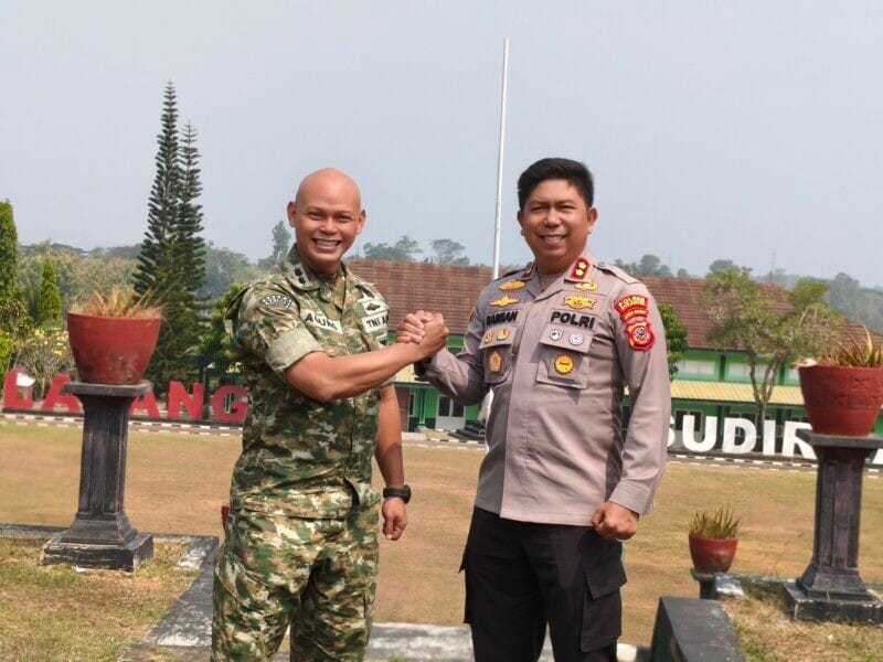 Dandim 0622/Kabupaten Sukabumi Sambut Kunjungan Silaturahmi Kapolres Sukabumi Beserta PJU Polres Sukabumi