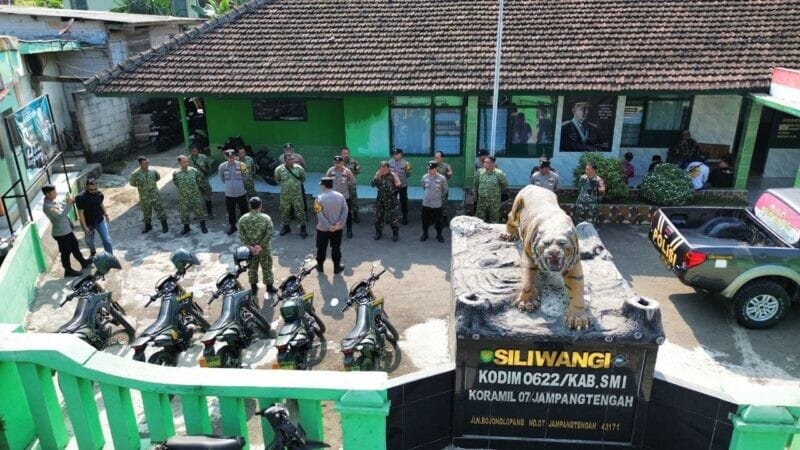 Sinergitas TNI-Polri, Danramil 2207/Jampangtengah Gelar Apel Bersama Perkuat Tugas Kewilayahan 1